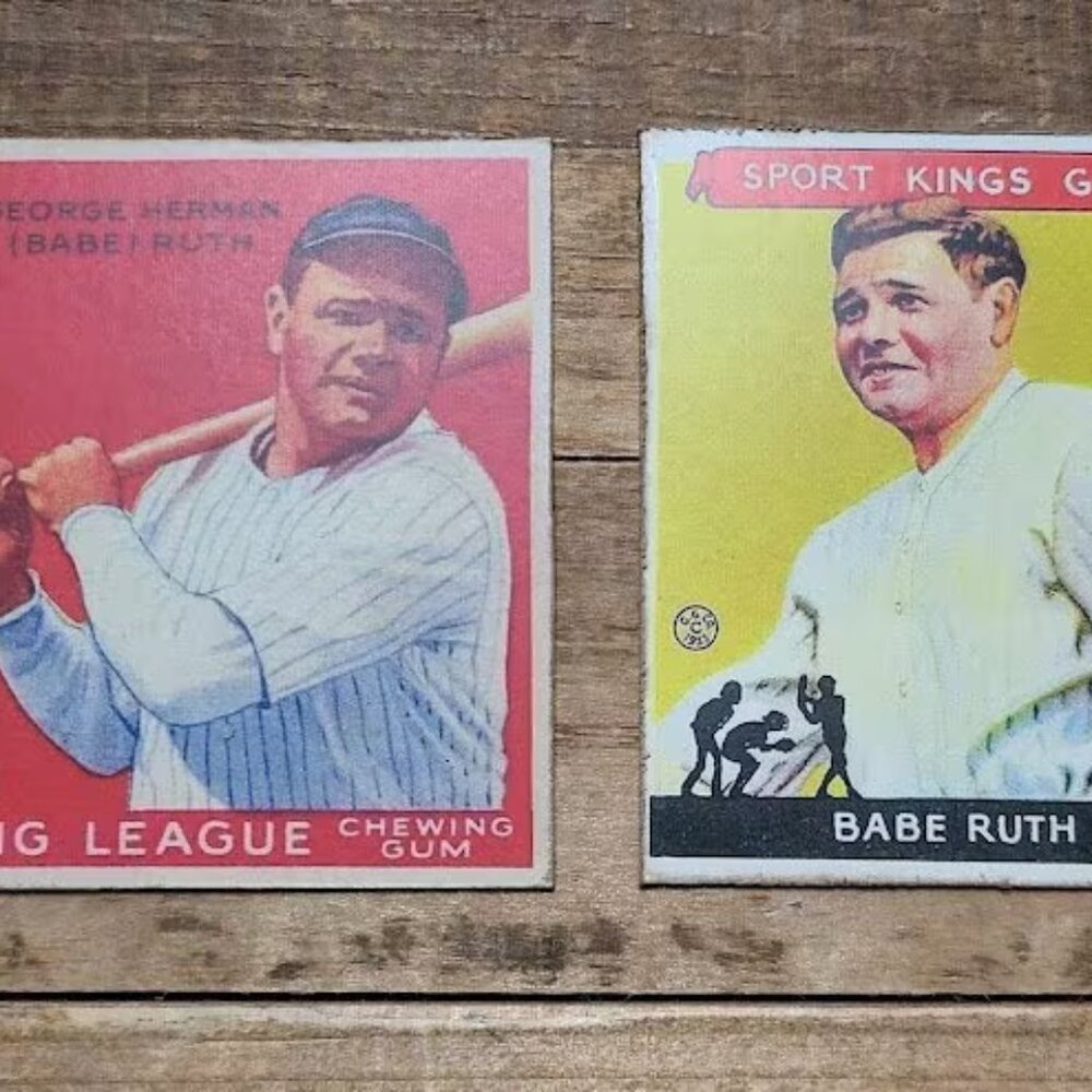 2x  Babe Ruth 1933 Goudey #2 + #149 custom cards